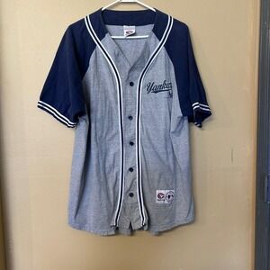 True Fan New York Yankees Baseball‎ Jersey Shirt Mens XL Gray Navy Blue MLB